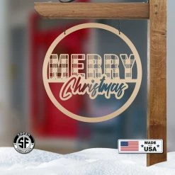 Speed Fabrication Christmas Metal Signs Plaid Merry Christmas Metal Sign - Holiday Sign