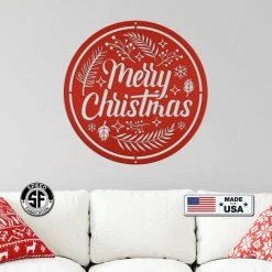 Speed Fabrication Decorative Merry Christmas Sign, Metal Christmas Decor