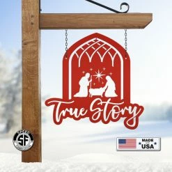 Speed Fabrication Christmas Metal Signs Indoor Outdoor Nativity Scene, Christian Metal Art, Made In The USA