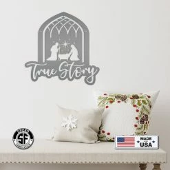 Speed Fabrication Christmas Metal Signs Indoor Outdoor Nativity Scene, Christian Metal Art, Made In The USA