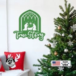 Speed Fabrication Christmas Metal Signs Indoor Outdoor Nativity Scene, Christian Metal Art, Made In The USA