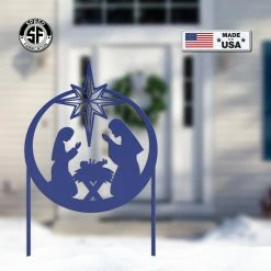 Speed Fabrication Large Metal Nativity Sign With Heavy Duty Yard Kit, Christmas Yard Decor, 40 Inch Natvity Sign, Heavy Duty Outdoor Nativity Sign Christmas Metal Signs