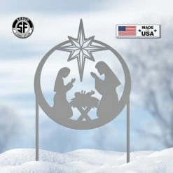 Speed Fabrication Large Metal Nativity Sign With Heavy Duty Yard Kit, Christmas Yard Decor, 40 Inch Natvity Sign, Heavy Duty Outdoor Nativity Sign Christmas Metal Signs