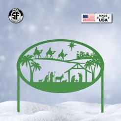 Speed Fabrication Christmas Nativity Metal Sign With Heavy Duty Yard Stakes Christmas Metal Signs