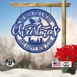 Speed Fabrication Metal Santa Claus Christmas Sign - Holiday Decor Christmas Metal Signs