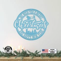 Speed Fabrication Metal Santa Claus Christmas Sign - Holiday Decor Christmas Metal Signs