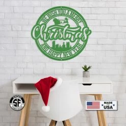 Speed Fabrication Metal Santa Claus Christmas Sign - Holiday Decor Christmas Metal Signs