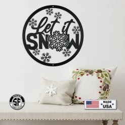 Speed Fabrication Christmas Metal Signs Outdoor Let It Snow Metal Sign, Winter Decor, Seasonal Decor