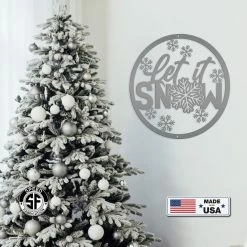 Speed Fabrication Christmas Metal Signs Outdoor Let It Snow Metal Sign, Winter Decor, Seasonal Decor