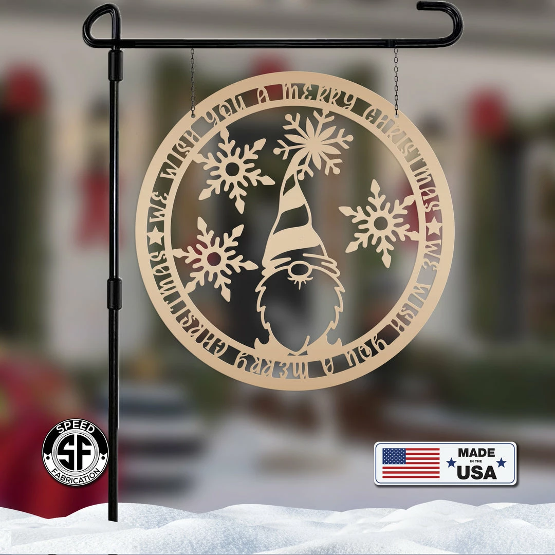 Speed Fabrication Christmas Gnome Metal Sign, Cute Gnome Sign Christmas Metal Signs