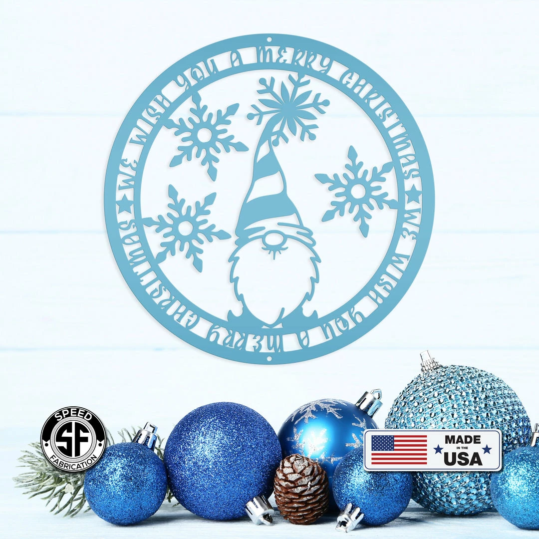 Speed Fabrication Christmas Gnome Metal Sign, Cute Gnome Sign Christmas Metal Signs