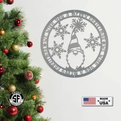 Speed Fabrication Christmas Gnome Metal Sign, Cute Gnome Sign Christmas Metal Signs