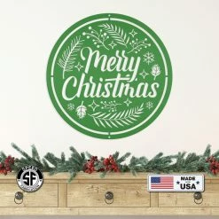 Speed Fabrication Decorative Merry Christmas Sign, Metal Christmas Decor