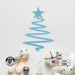 Speed Fabrication Metal Minimalist Tree Ornament, Holiday Decor, Simple Tree Ornament