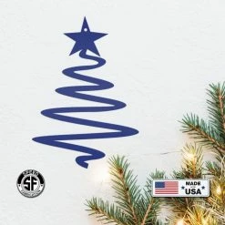 Speed Fabrication Metal Minimalist Tree Ornament, Holiday Decor, Simple Tree Ornament