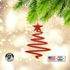 Speed Fabrication Metal Minimalist Tree Ornament, Holiday Decor, Simple Tree Ornament