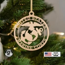 Speed Fabrication Metal US Marine Corps Ornament - Christmas Decor