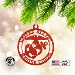 Speed Fabrication Metal US Marine Corps Ornament - Christmas Decor