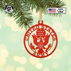 Speed Fabrication Metal US Army Ornament - Christmas Decor Christmas Metal Signs