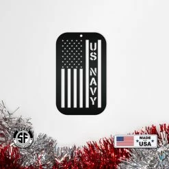 Speed Fabrication Metal US Navy Ornament - American Flag - Christmas Decor