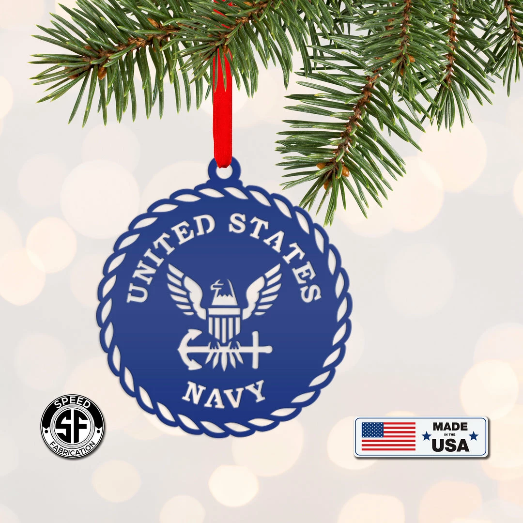 Speed Fabrication Christmas Metal Signs Metal US Navy Ornament - Christmas Decor