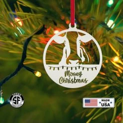Speed Fabrication Metal Mooey Christmas Ornament, Farm Ornament, Holiday Decor