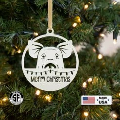 Speed Fabrication Pig Metal Ornament, Farm Ornament