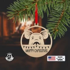 Speed Fabrication Pig Metal Ornament, Farm Ornament