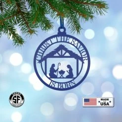 Speed Fabrication Metal Christ The Savior Is Born Ornament, Christ The Savior, Ornaments