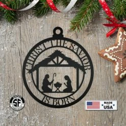 Speed Fabrication Metal Christ The Savior Is Born Ornament, Christ The Savior, Ornaments