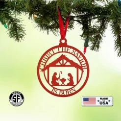 Speed Fabrication Metal Christ The Savior Is Born Ornament, Christ The Savior, Ornaments