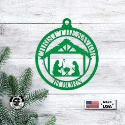 Speed Fabrication Metal Christ The Savior Is Born Ornament, Christ The Savior, Ornaments