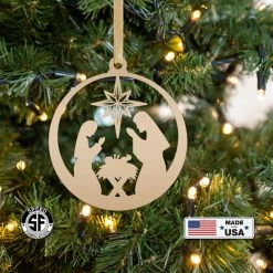 Speed Fabrication Christmas Metal Signs Metal Nativity Scene Ornament, Christian Decor, Made In The USA