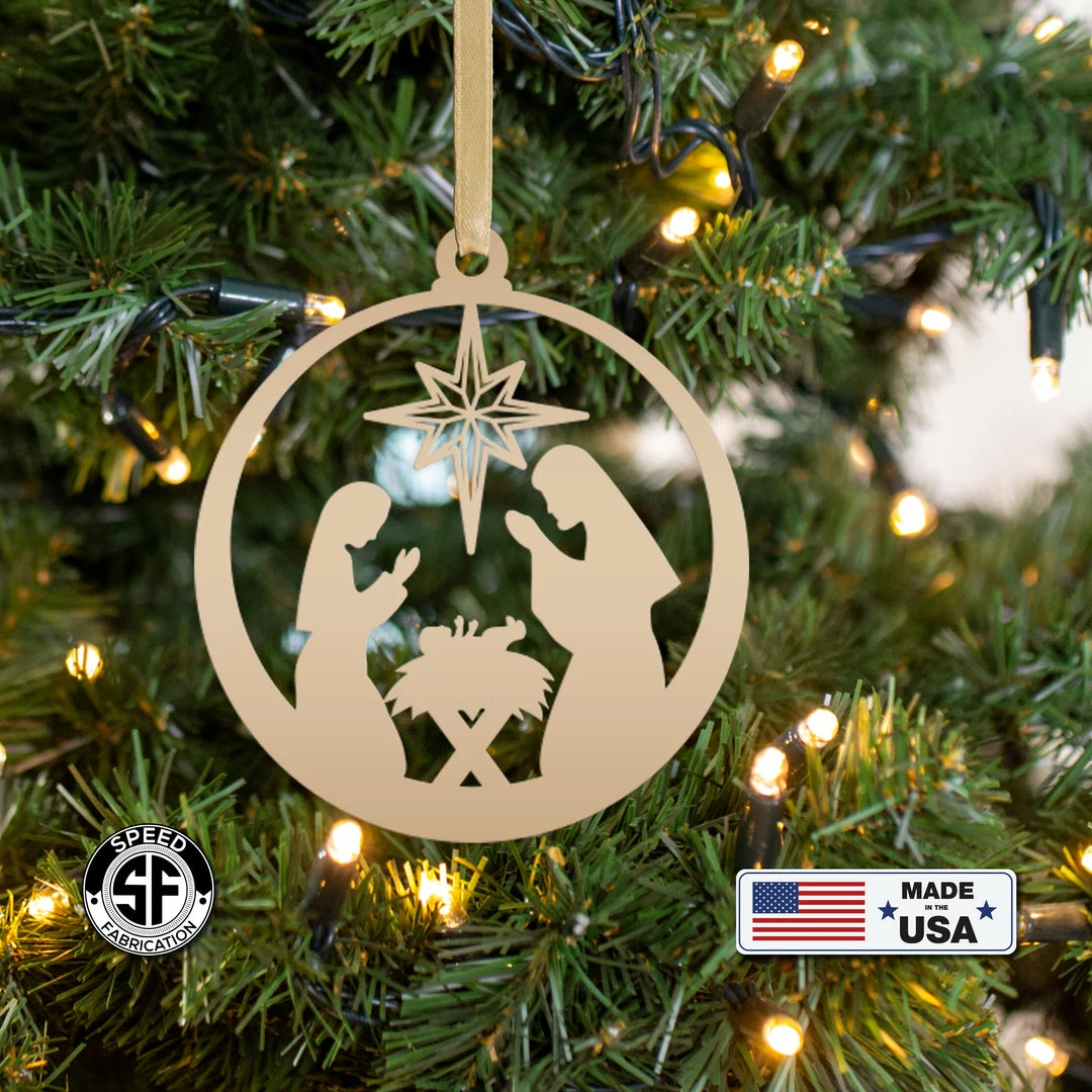 Speed Fabrication Christmas Metal Signs Metal Nativity Scene Ornament, Christian Decor, Made In The USA