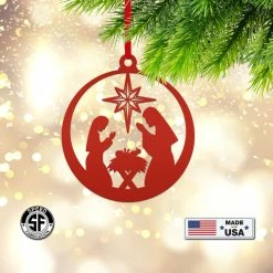 Speed Fabrication Christmas Metal Signs Metal Nativity Scene Ornament, Christian Decor, Made In The USA