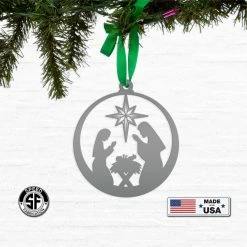 Speed Fabrication Christmas Metal Signs Metal Nativity Scene Ornament, Christian Decor, Made In The USA