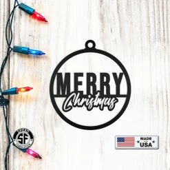 Speed Fabrication Merry Christmas Metal Ornament - Holiday Decor