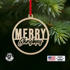 Speed Fabrication Merry Christmas Metal Ornament - Holiday Decor