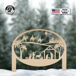 Speed Fabrication Christmas Nativity Metal Yard Stake , Christian Yard Decor, Holiday Decor