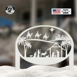 Speed Fabrication Christmas Nativity Metal Yard Stake , Christian Yard Decor, Holiday Decor