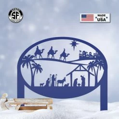 Speed Fabrication Christmas Nativity Metal Yard Stake , Christian Yard Decor, Holiday Decor