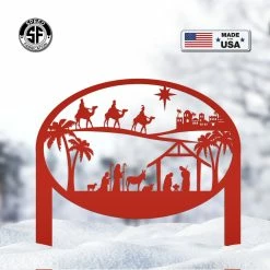 Speed Fabrication Christmas Nativity Metal Yard Stake , Christian Yard Decor, Holiday Decor