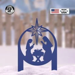 Speed Fabrication Christmas Metal Signs Outdoor Christmas Nativity Metal Yard Stake, Christian Decor