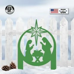 Speed Fabrication Christmas Metal Signs Outdoor Christmas Nativity Metal Yard Stake, Christian Decor