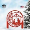 Speed Fabrication Christmas Metal Signs Outdoor Star Nativity Metal Yard Stake , Christmas Decor, Christian Decor
