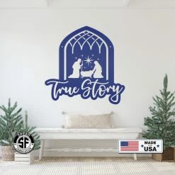 Speed Fabrication Christmas Metal Signs Indoor Outdoor Nativity Scene, Christian Metal Art, Made In The USA