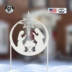 Speed Fabrication Large Metal Nativity Sign With Heavy Duty Yard Kit, Christmas Yard Decor, 40 Inch Natvity Sign, Heavy Duty Outdoor Nativity Sign Christmas Metal Signs