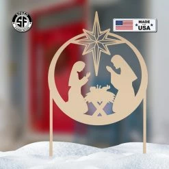 Speed Fabrication Large Metal Nativity Sign With Heavy Duty Yard Kit, Christmas Yard Decor, 40 Inch Natvity Sign, Heavy Duty Outdoor Nativity Sign Christmas Metal Signs