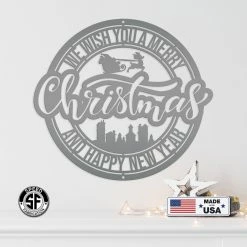 Speed Fabrication Metal Santa Claus Christmas Sign - Holiday Decor Christmas Metal Signs