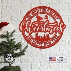 Speed Fabrication Metal Santa Claus Christmas Sign - Holiday Decor Christmas Metal Signs